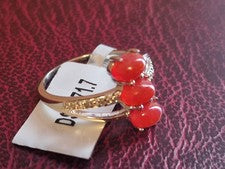 Anillo Gemporia ópalo rojo etíope con diamante plata de ley talla N 0,95 quilates