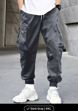 Gris Oscuro 4 XL = Talla 48 Para hombres "Nueva Versión" Estampado Carga Joggers Moda Informal