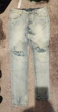 Jeans KOLLLAR Destroyed Rodilla Denim HOMBRE Blanqueador Talla 38 Estilo L28DDKDBLE