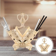 Soporte para utensilios de doble ranura soporte para cena encimera de cocina cubiertos