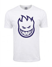 Camiseta Spitfire Style Devil Face - Camisa de Streetwear Urbana Azul Marino y Blanco