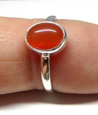 Anillo de piedra cornalina ovalada de 9 x 7 mm de plata de ley 925 hecho a mano tamaño H a X