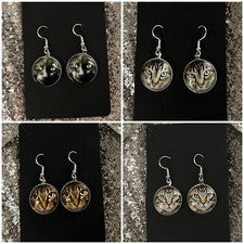 PENDIENTES GATO PLATA 925 JOYERÍA MAMÁ NAN REGALO PARA SU GATO ATIGRADO NEGRO