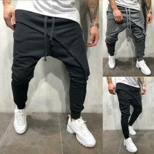 Pantalones deportivos ajustados informales de moda para hombre Pantalones negros