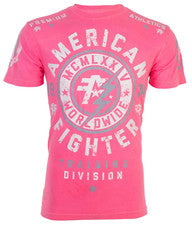 Camiseta para hombre AMERICAN FIGHTER MADISON atlético motociclista gimnasio rosa MMA
