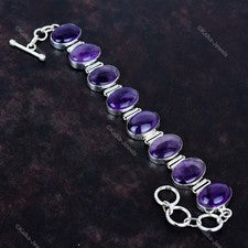 Venta Día de la Hija Natural Estrella Amatista Boho Cadena Pulsera Joyería Plata 925