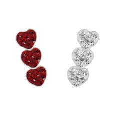 1 par de pendientes de plata tres corazones pendientes de plata de ley 925