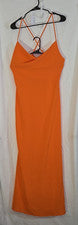Nuevo con etiquetas Vestido Maxi Sin Mangas Para Mujer Talla M Naranja Moda Nova Deslizable