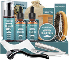 Producto Tratamiento Para El Cuidado De La Barba Aceite Brocha Peine Facial Kit