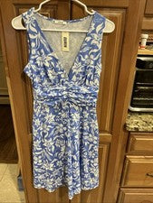Vestido de verano para mujer azul blanco OURIN pequeño nuevo con etiquetas