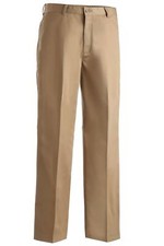 Pantalones chinos Edwards estilo #2570 tostados delanteros planos talla 30-36 para hombre