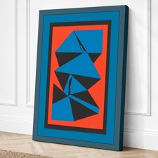 Impresión en lienzo geométrica geometría angular arte de pared decoración del hogar listo para colgar