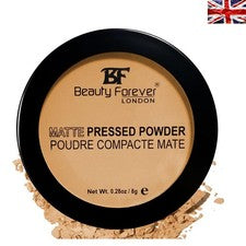 Polvo prensado mate de lujo 8 g - Beauty Forever 05 ámbar, fórmula libre de crueldad