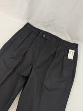 Nuevo Pantalón de Vestir Harold Powell 38x30 100% Poliéster Negro Plisado Puños