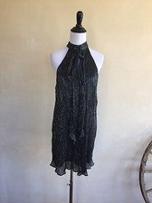 Vestido para mujer ZARA negro brillante sin mangas forrado cuello M ¡¡Nuevo con etiquetas lindo!!!