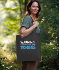 Warning Hablar Tories - Lienzo Bolsa - Love Elecciones Badenoch Conservadores Pm