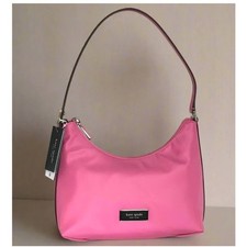 Bolso de Hombro Kate Spade Sam Icon KSNYL Rosa Nylon Pequeño Cremallera Superior