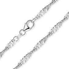 MATERIA Singapur cadena plata 925 cadena mujer 3mm diamantada Made in Germany