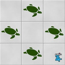 Calcomanías adhesivas de vinilo para azulejos de pared de tortugas baño decoración del hogar