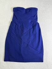 Vestido ajustado azul Fashion Star for Express Boustier Spaghetti mini talla 4