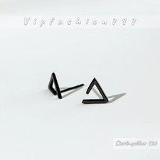 Ohrstecker dreieckige Silber 925 – Geometrisches Schwarz & Silber Design