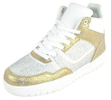 Zapatillas altas La Sheelah Chelsea estrás brillantes tachuelas RICH42 doradas