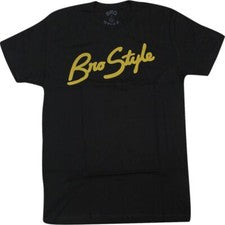 Camiseta negra de manga corta estilo Bro Skateboards Script para hombre - pequeña