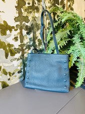 Bandolera Hammitt Duke para mujer verde azulado triple compartimento nueva con etiquetas