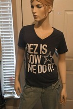 Camiseta Dallas Cowboys Azul Marino Brezo Cuello en V Para Mujer Dez is how we do it S-2X Nueva Con Etiquetas