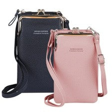 Bolsa De Teléfono Móvil Para Mujer Bolso De Cuero PU Mini Cartera Bandolera Moda