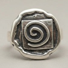 Anillo de plata esterlina 925 sólido con estilo genuino hecho a mano con sello
