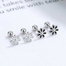 Ohrstecker Schraubverschluss Blüte Silber 925 Ohrringe Damen Mädchen Blume