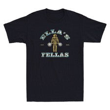 Camiseta de algodón para hombre Ellas Fellas a juego estilo años 70 gráfico divertido vintage