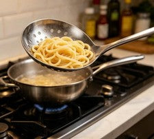 Cuchara sopera con función espumador 304 25 cm ayudante de cocina