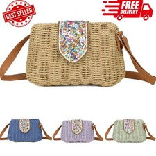 Bandolera tejida para mujer estilo paja bolso de hombro playa vacaciones festival