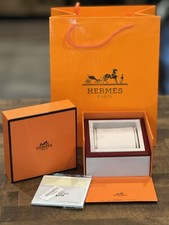Nuevo Original Herme Reloj Caja/Estuche Naranja Folleto con Todos los Accesorios Mostrados