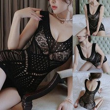 Heiß Mode Kleider Damen Ärmellos Aushöhlen Durchsichtig Figurbetontes Kleid