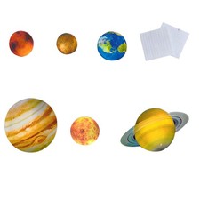 Pegatinas de pared 3D decorativas divertidas para el hogar hágalo usted mismo de planetas luminosos empaquetadas en caja