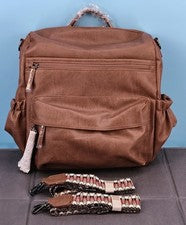 TVCDFG Unisex Convertible Mochila Bolso con 2 Piezas Correas Boho Cuero Marrón 🟤