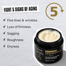 Crema hidratante facial y cuello para hombre, crema reafirmante, lifting y antienvejecimiento con...