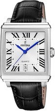 FESTINA F20681/1 Caballeros Caja Acero Inoxidable Correa Cuero Fecha 2 Años Garantía