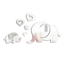 6 pegatinas autoadhesivas para decoración de pared del hogar espejo elefante