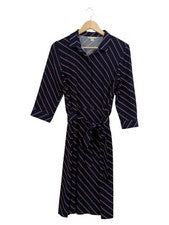 Vestido blusa O'STIN T. 36 rayas efecto envolvente azul