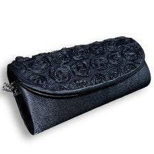Encantador bolso sin asas Charlie para mujer negro floral con correa de cadena de satén nuevo con etiquetas