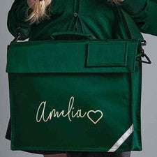 Bolso de libros personalizado de regreso a la escuela corazón para niños nombre personalizado niños y niñas #BTC1