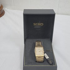 Nuevo Antiguo Stock Vintage SEIKO 5Y39-5150 Cuarzo Analógico Hombre Vestido Tanque Reloj