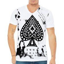 CAMISETA BLANCA MANGA CORTA HOMBRE NUEVO CON ETIQUETAS ACE OF SPADES POKER CARD STYLE EXCHANGE M L