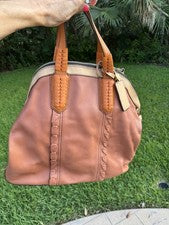 Bolso de hombro grande de cuero trenzado con guijarros orYANY para mujer