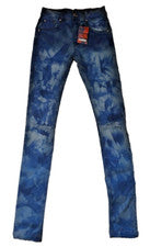 Pantalones de mezclilla estilo jaspeado azul Culture Vulture para hombre talla W-28