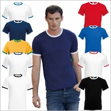 Camiseta Fruit of the Loom Para Hombres Contraste Timbre Deportes Moda Informal Ocio Camiseta